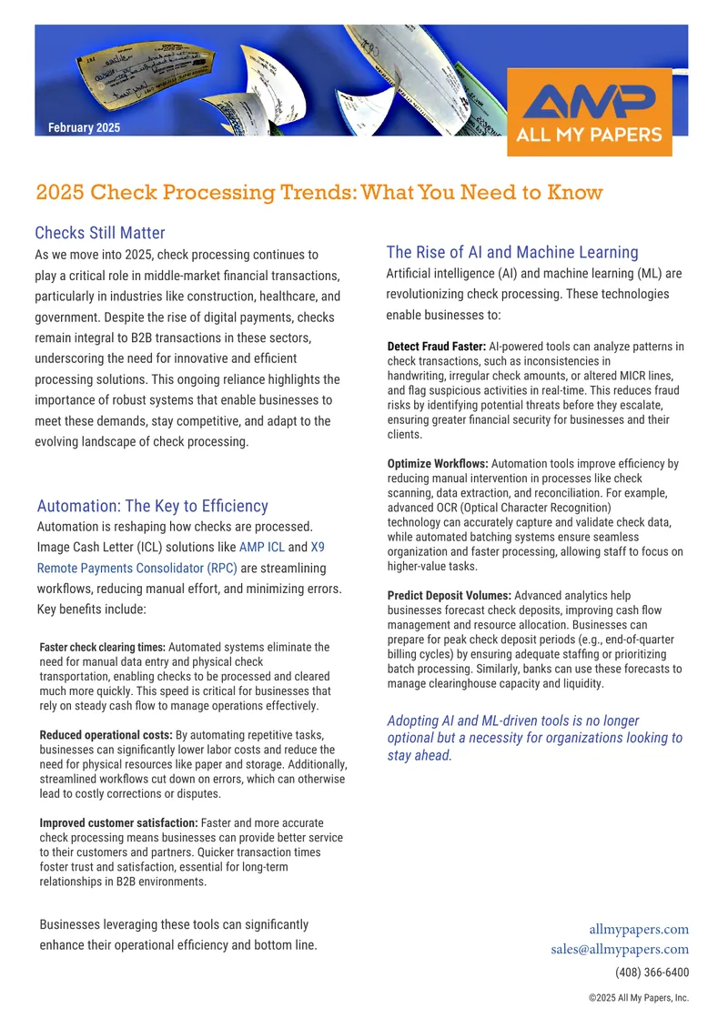 2025 Check Processing Innovations and Trends