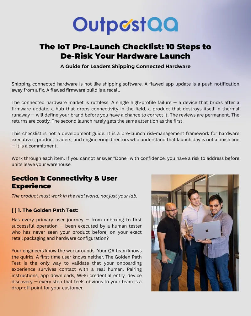 IoT Pre-Launch Risk Management Checklist