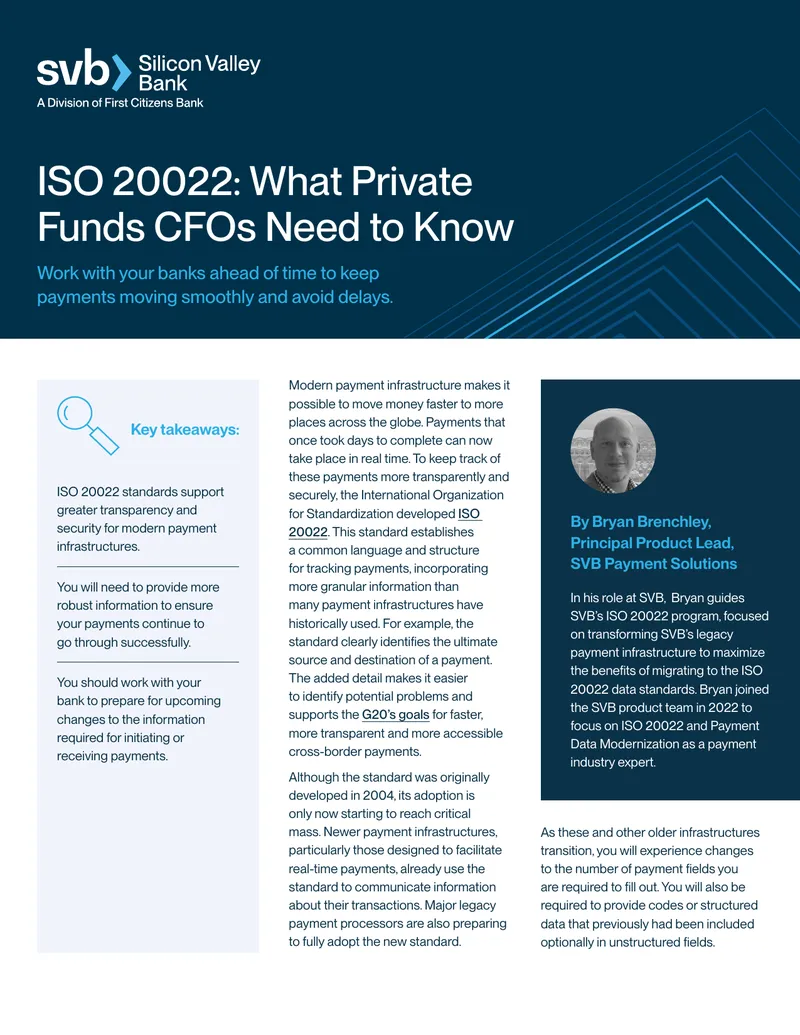 ISO 20022 Implementation Guidance for Private Funds CFOs