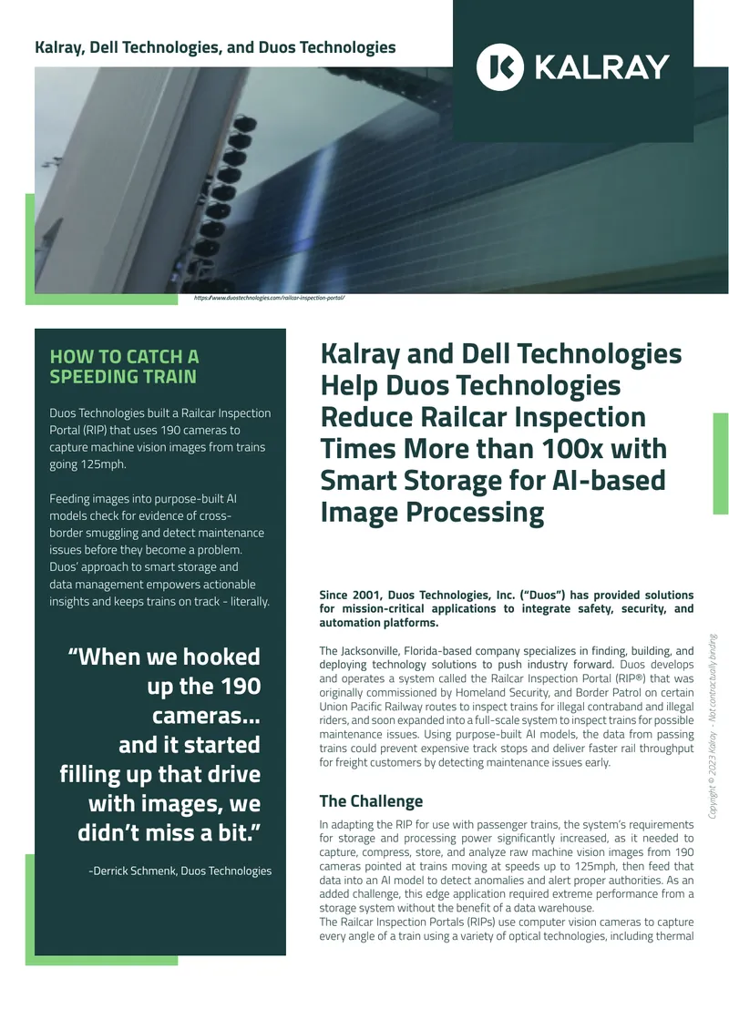 Kalray and Dell Technologies Collaboration for Railcar Inspection