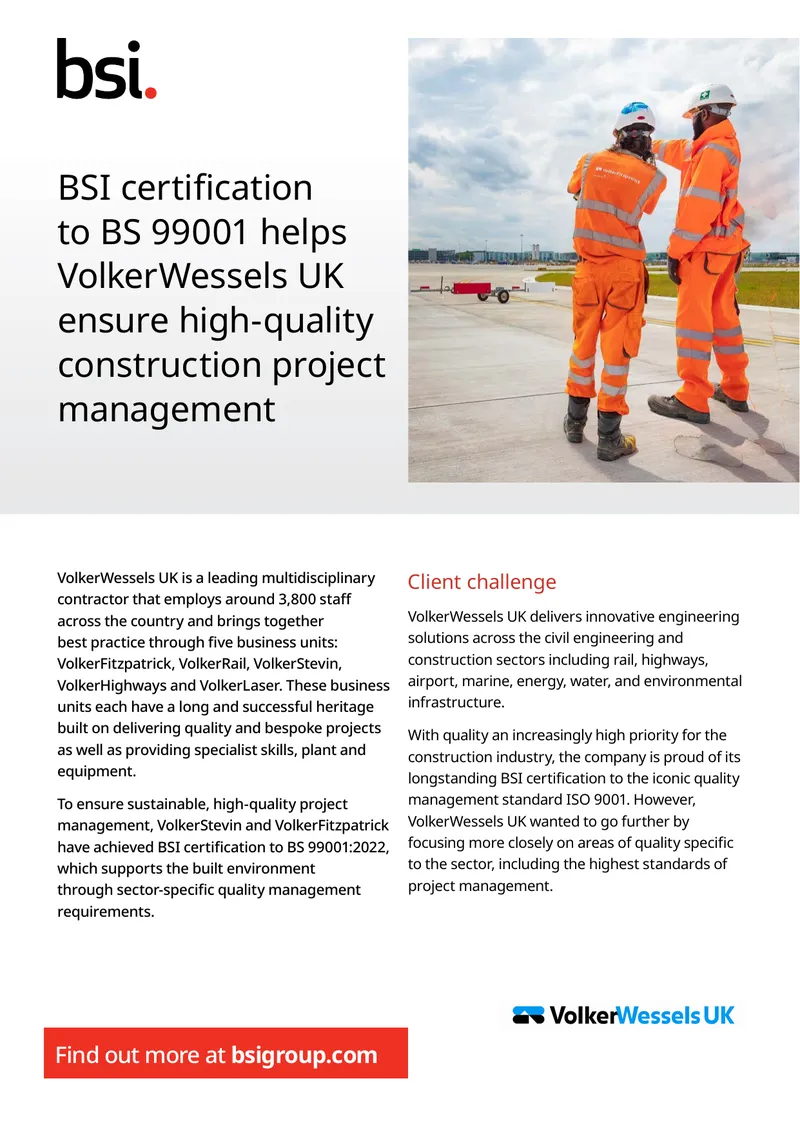 BSI Certification for Quality Management in Construction