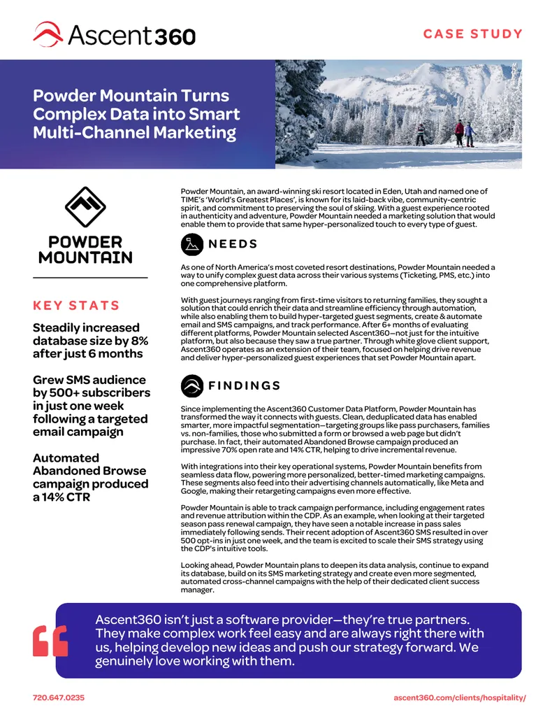 Powder Mountain Customer Data Platform Implementation Case Study