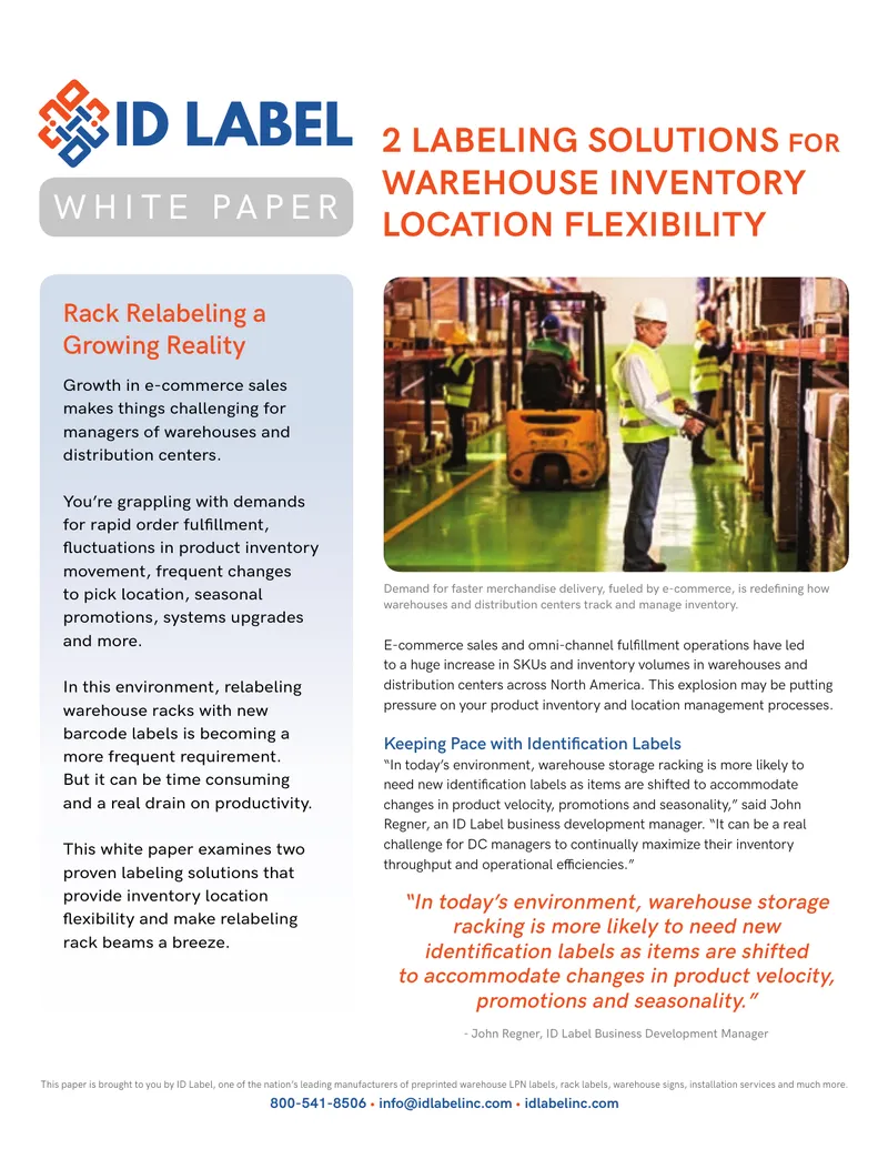 Warehouse Rack Relabeling Solutions for Inventory Management