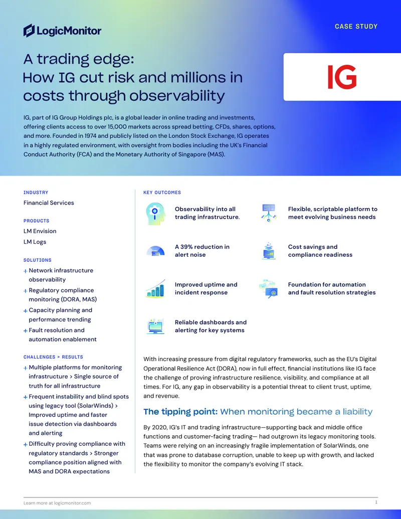IG Case Study on Risk Reduction through Observability