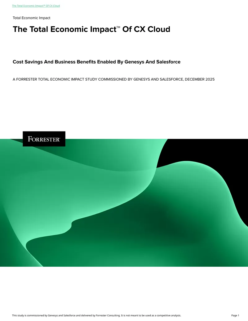 Total Economic Impact Study of CX Cloud