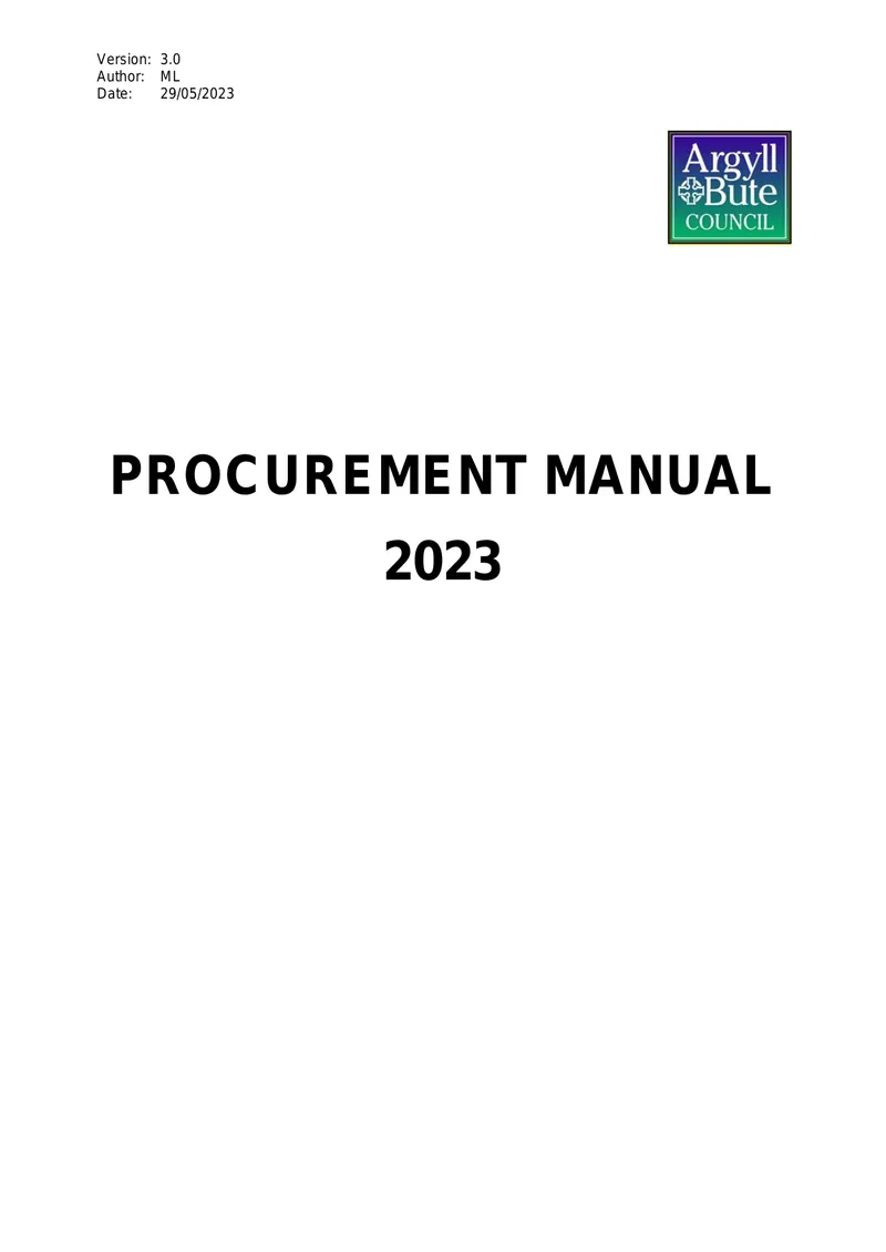 Procurement Manual for Public Bodies