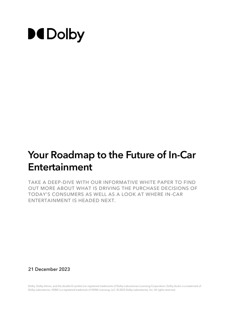 In-Car Entertainment Trends and Consumer Preferences
