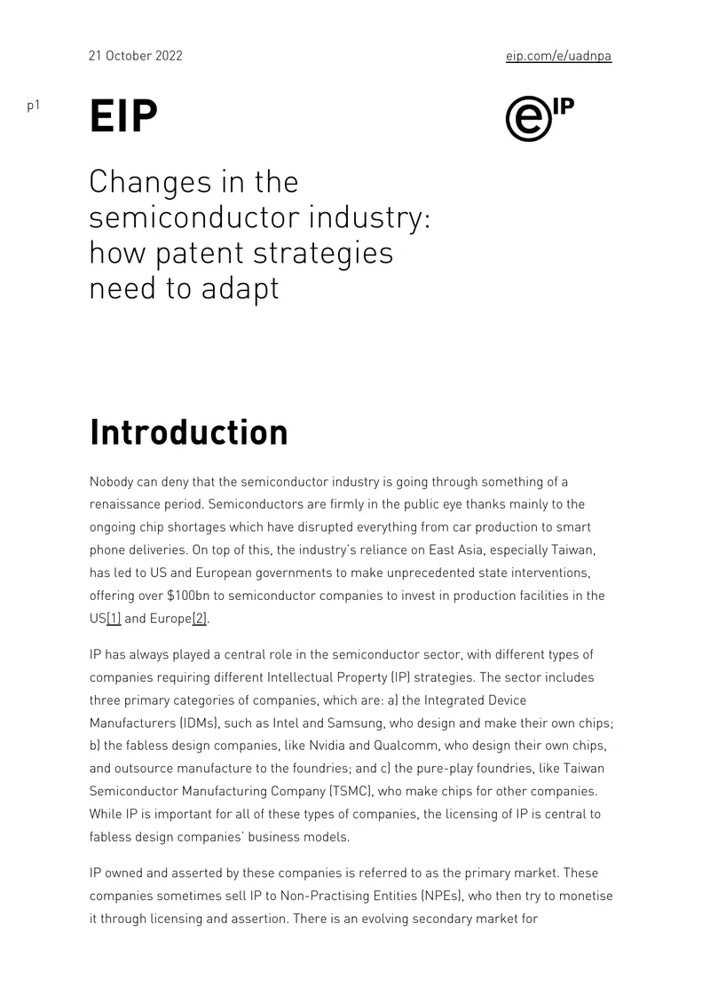 Adapting Patent Strategies in the Semiconductor Industry