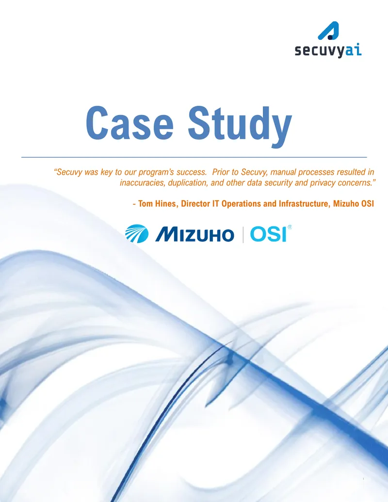 Data Privacy and Governance Implementation at Mizuho OSI