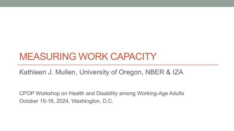 Measuring Work Capacity in Working-Age Adults preview page 1