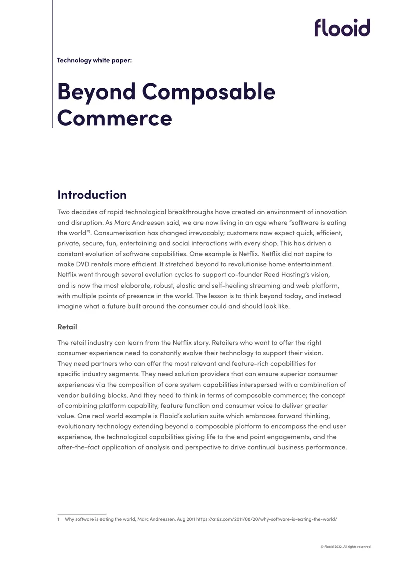 Beyond Composable Commerce Technology White Paper