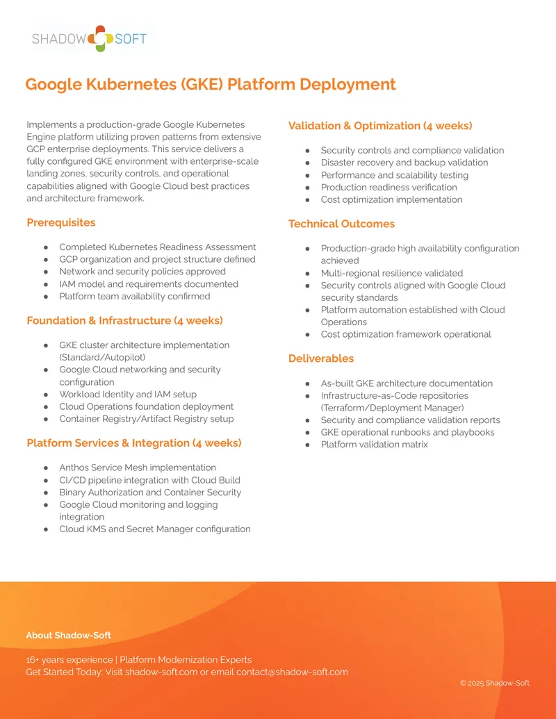 Google Kubernetes Engine Platform Deployment Guide