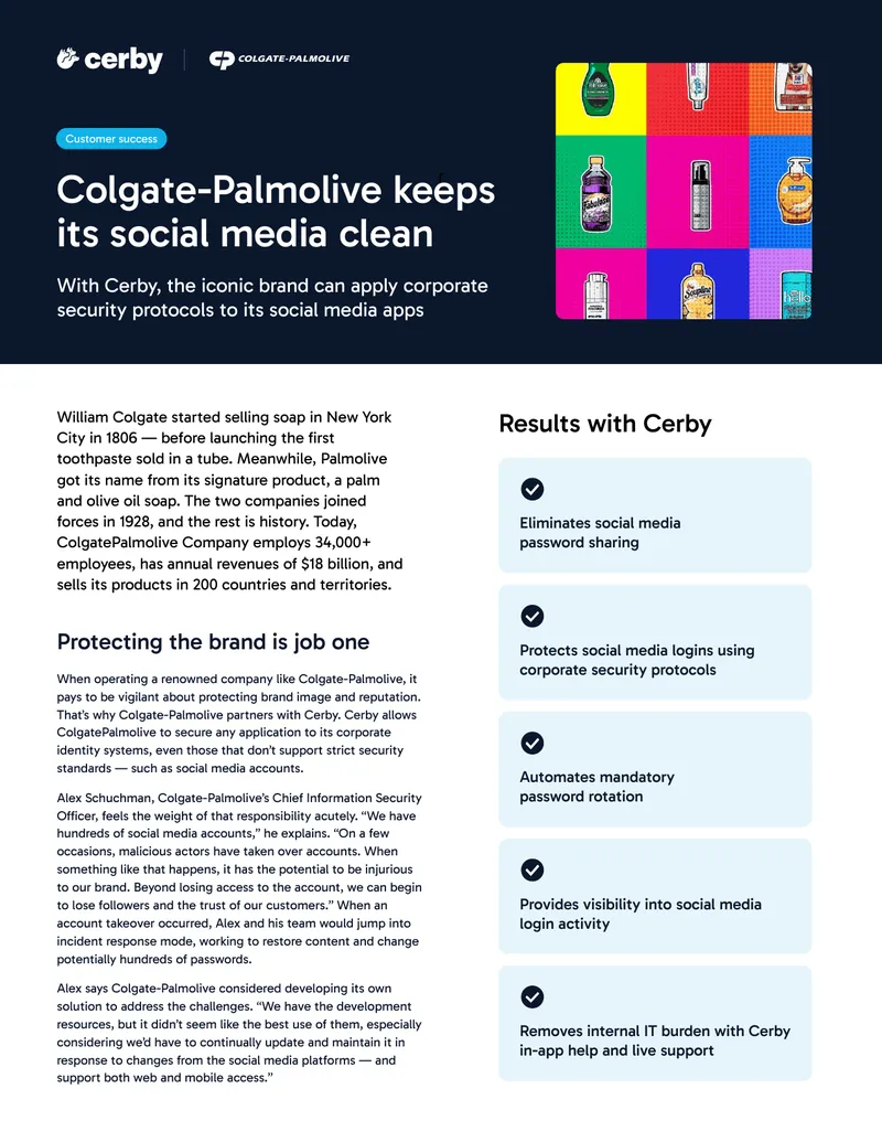 Colgate-Palmolive Social Media Security Strategy