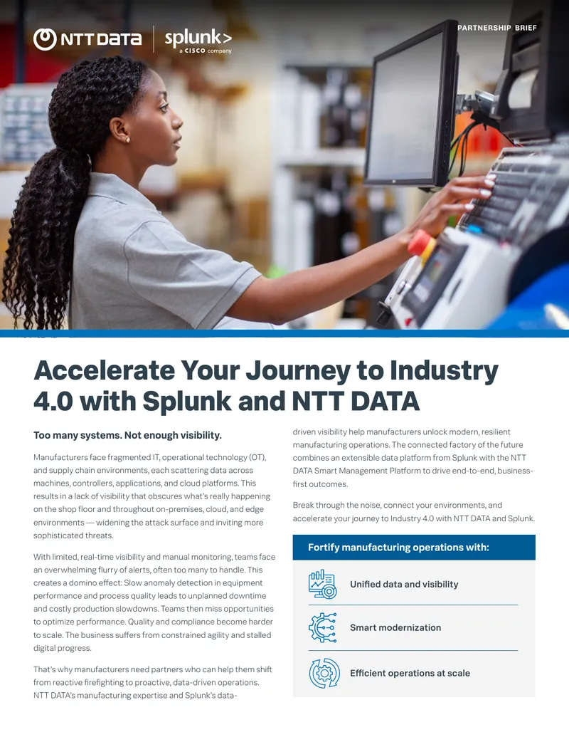 Accelerating Manufacturing Operations with NTT DATA and Splunk