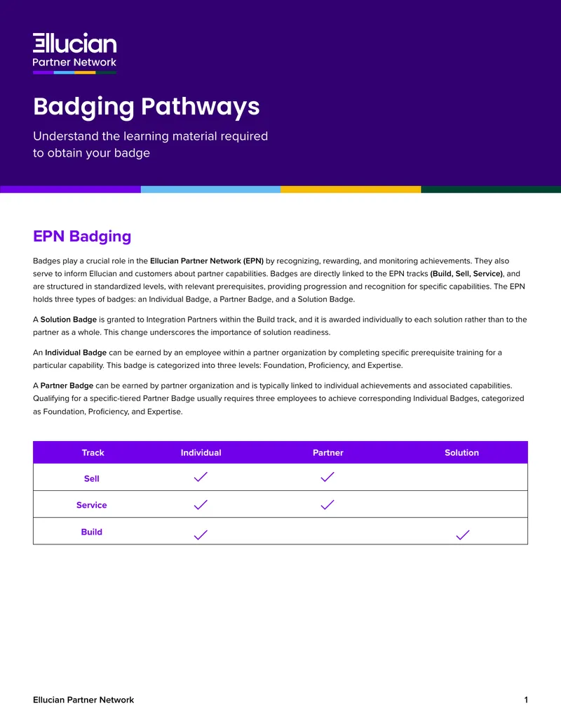 Ellucian Partner Network Badging Pathways Overview