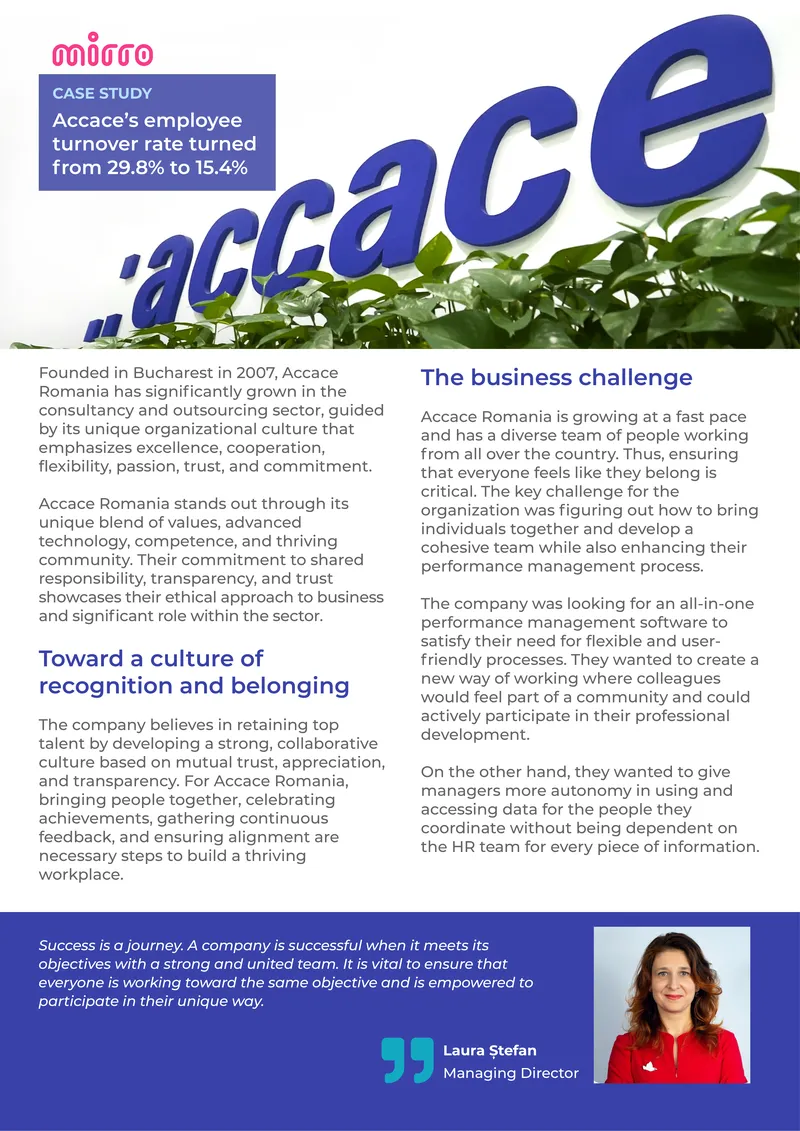 Accace Romania Case Study on Performance Management