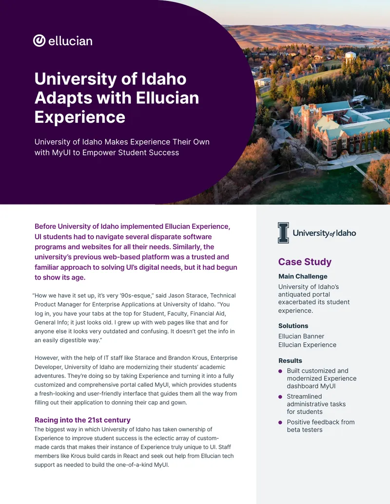 University of Idaho Enhances Student Experience with MyUI