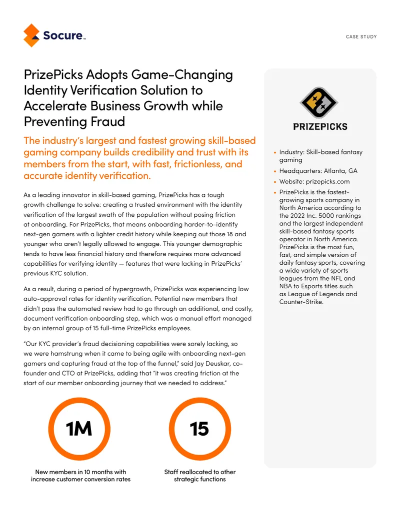 PrizePicks Identity Verification Solution Case Study