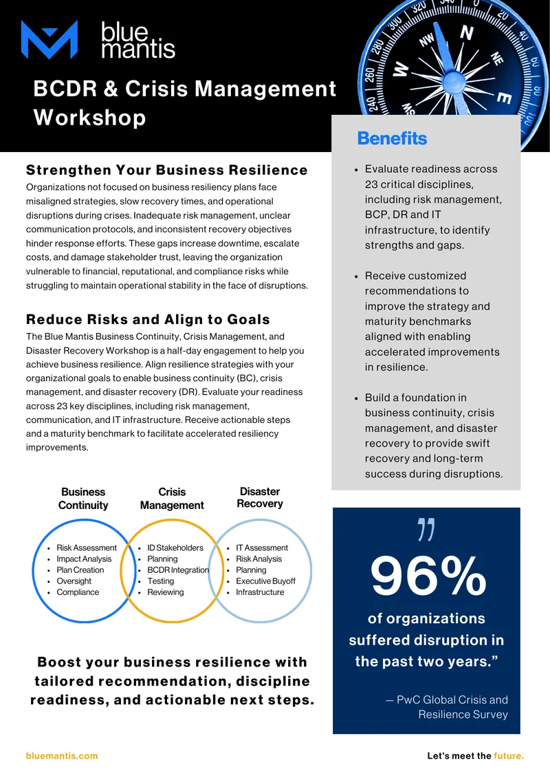 Business Continuity and Crisis Management Workshop Overview