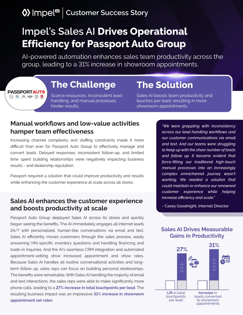 Sales AI Implementation at Passport Auto Group