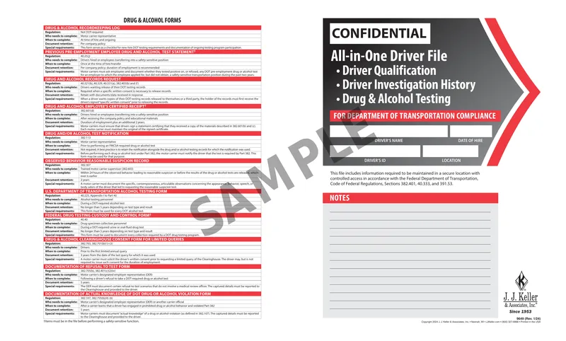 Drug and Alcohol Recordkeeping Requirements for Motor Carriers