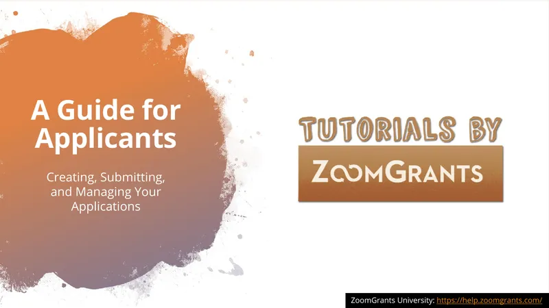 Guide for Applicants Using ZoomGrants