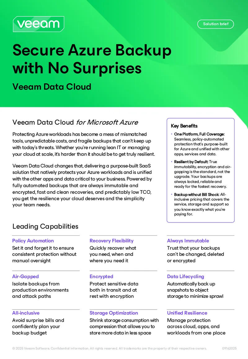 Secure Azure Backup Solution Brief