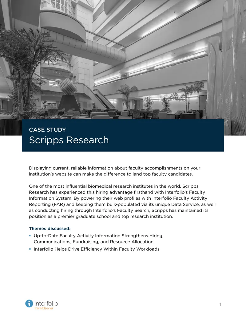 Scripps Research Case Study on Faculty Information System