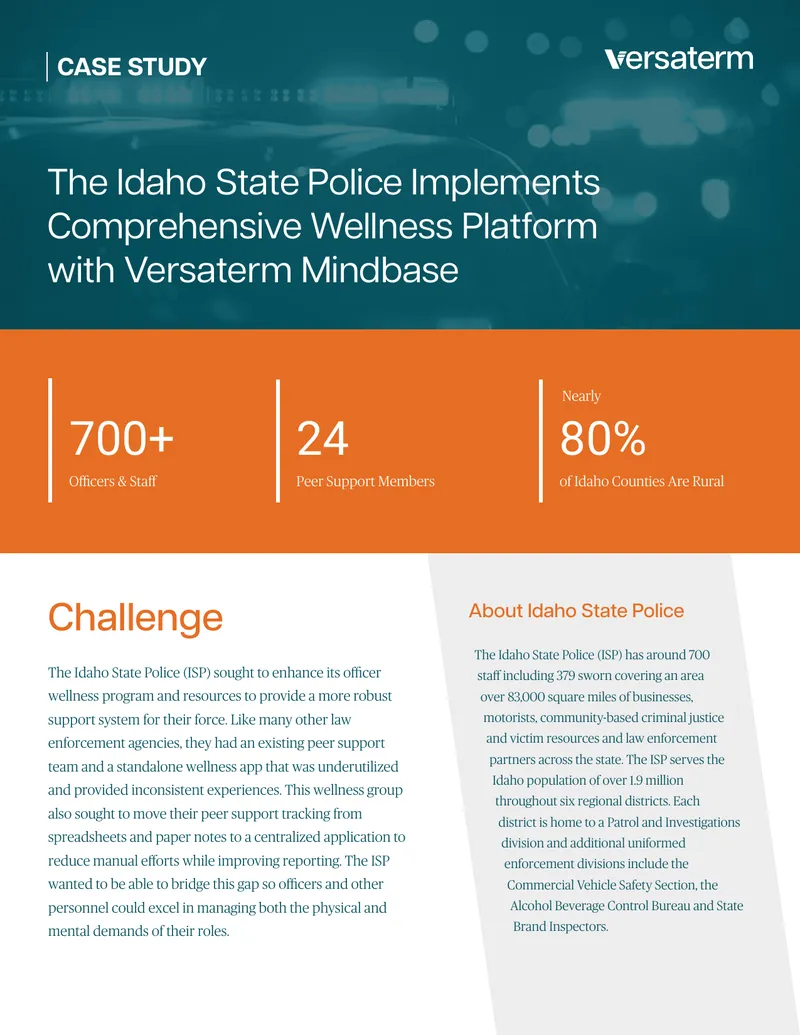 Idaho State Police Wellness Program Implementation Case Study