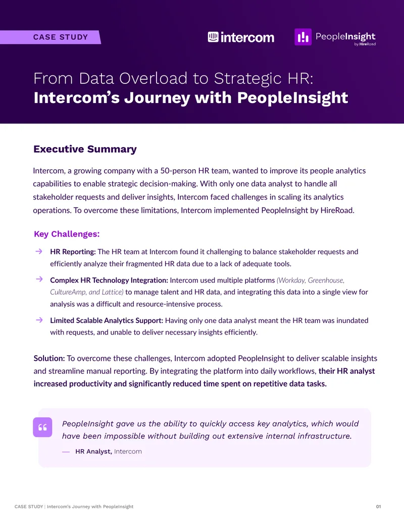 Intercom's Implementation of PeopleInsight Case Study