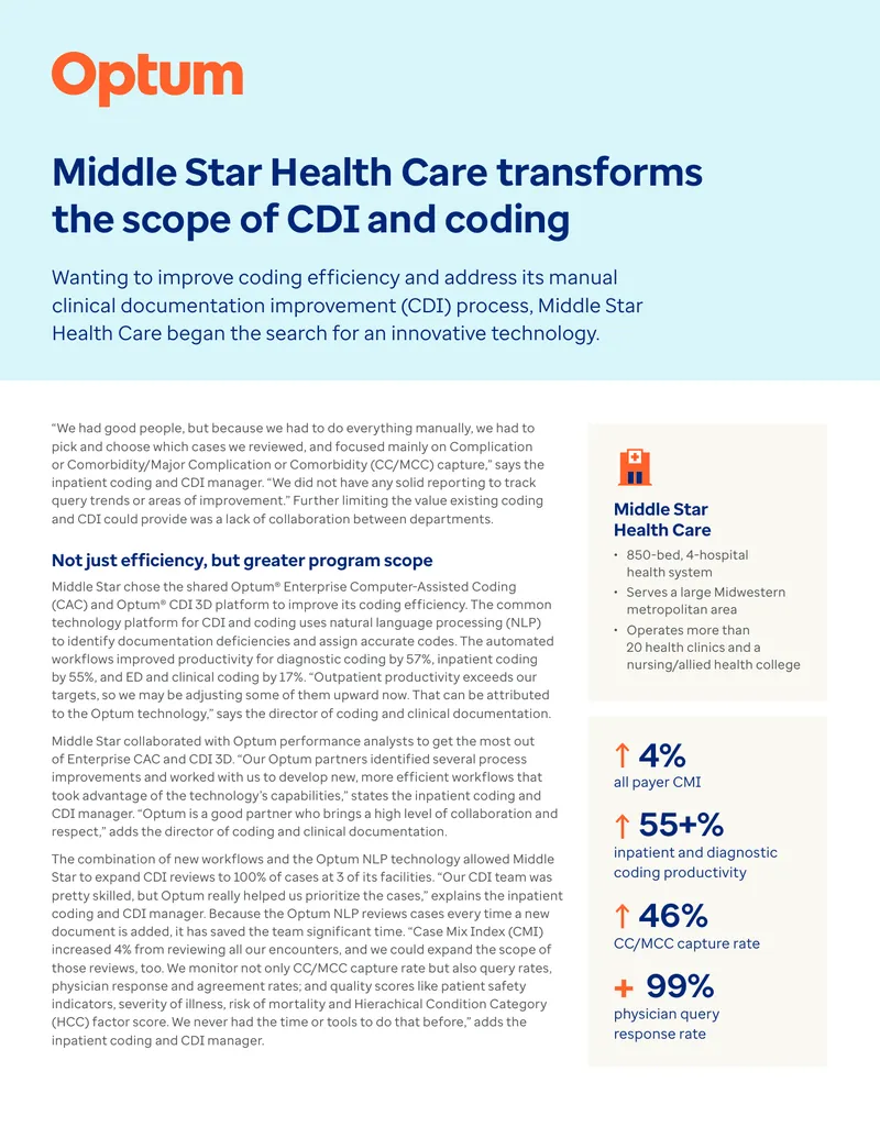 Middle Star Health Care Coding Efficiency Improvement