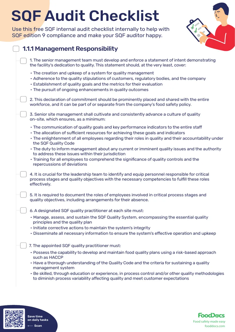 SQF Quality Management System Guidelines