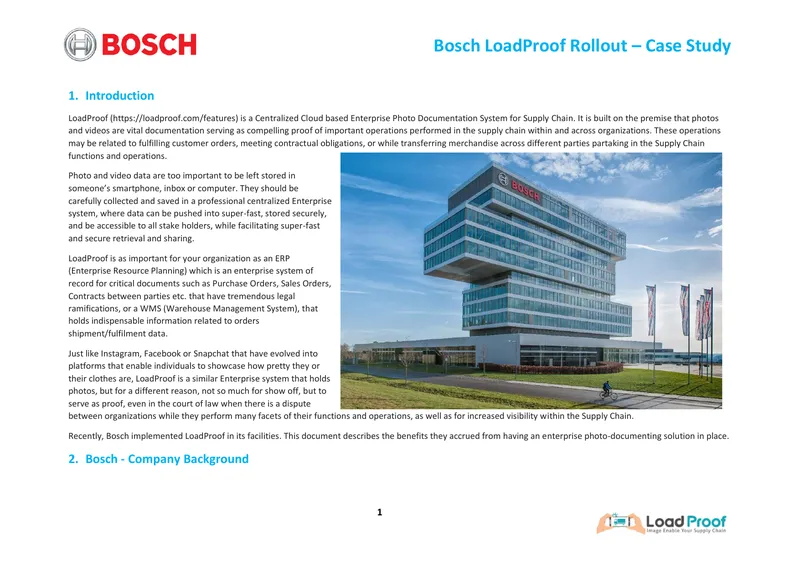 Bosch LoadProof Implementation Case Study