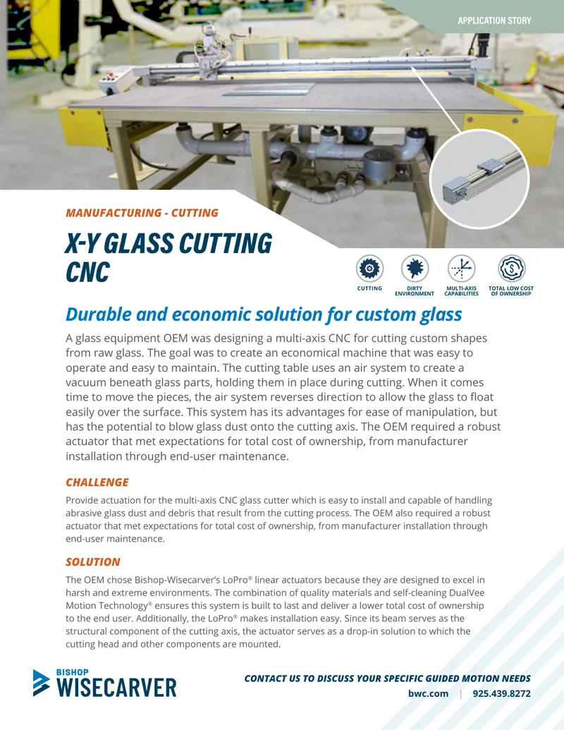 Multi-Axis CNC Glass Cutting Actuator Solution