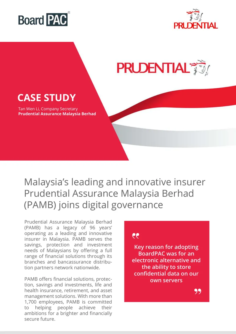Prudential Assurance Malaysia Berhad BoardPAC Case Study