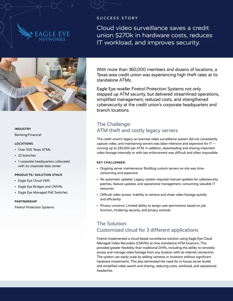 Cloud-Based Video Surveillance Implementation for Credit Union