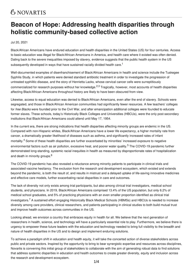 Addressing Health Disparities Through Community Action