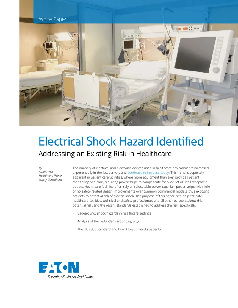 Electrical Shock Hazard in Healthcare Environments