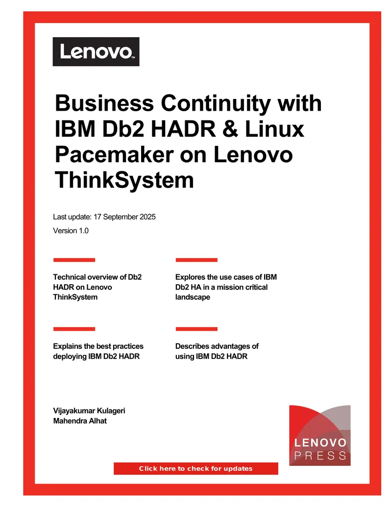 Business Continuity with IBM Db2 HADR and Linux Pacemaker