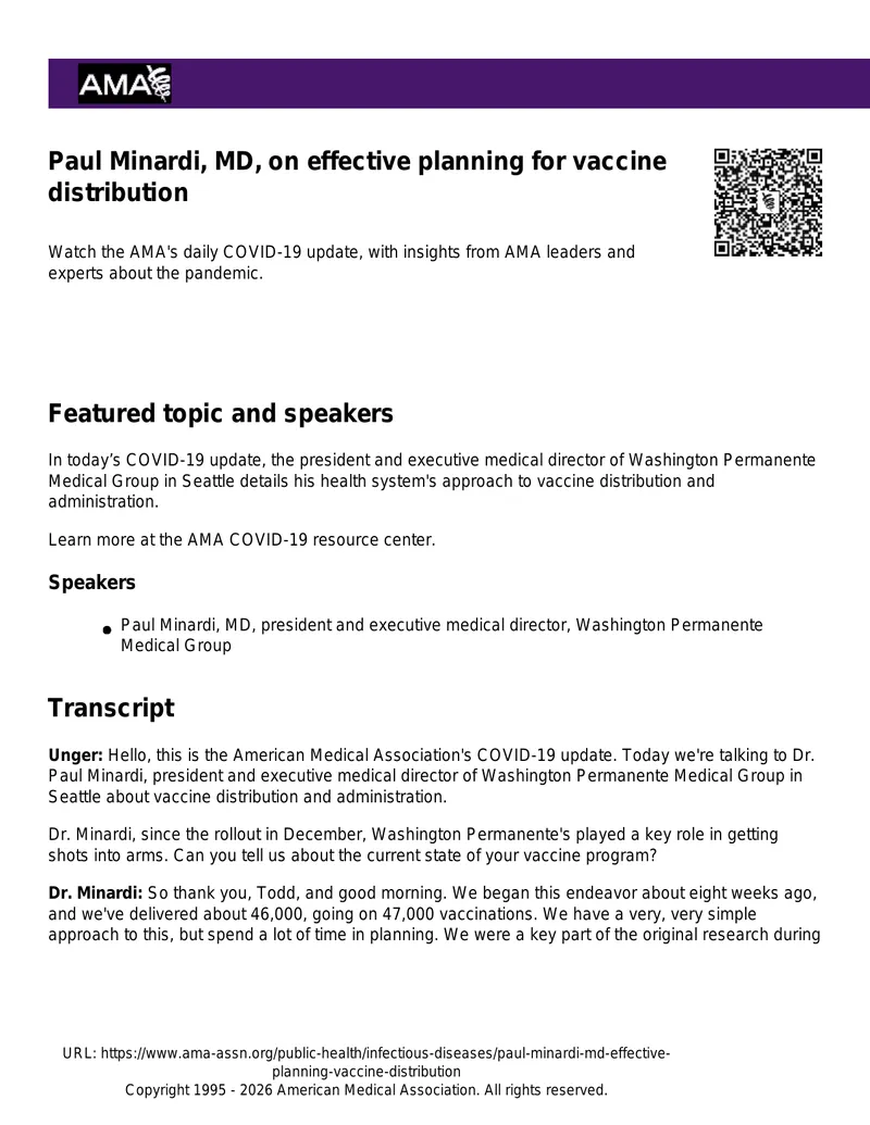 Effective Planning for Vaccine Distribution