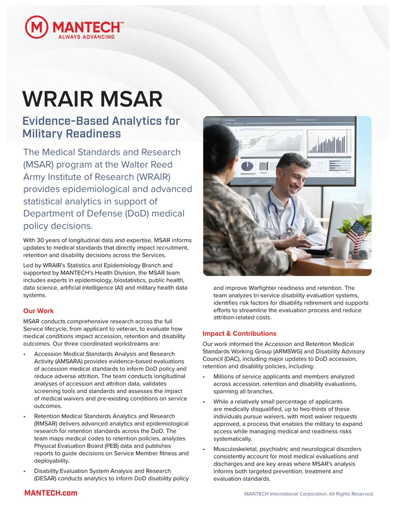 Epidemiological and Statistical Analytics for Military Health