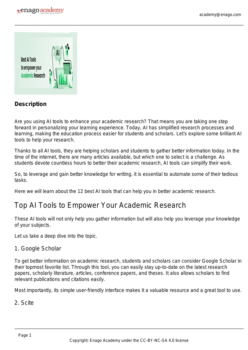AI Tools for Enhancing Academic Research