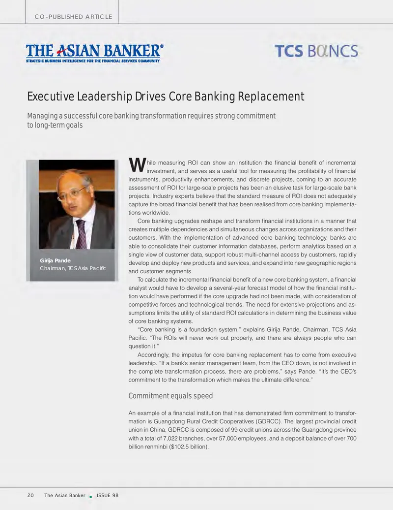Core Banking Transformation and Executive Leadership preview page 1