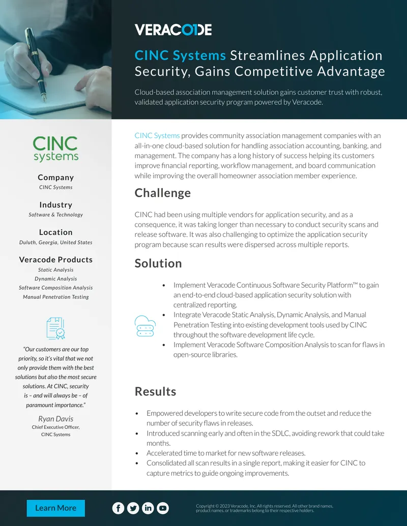 CINC Systems Application Security Implementation Case Study