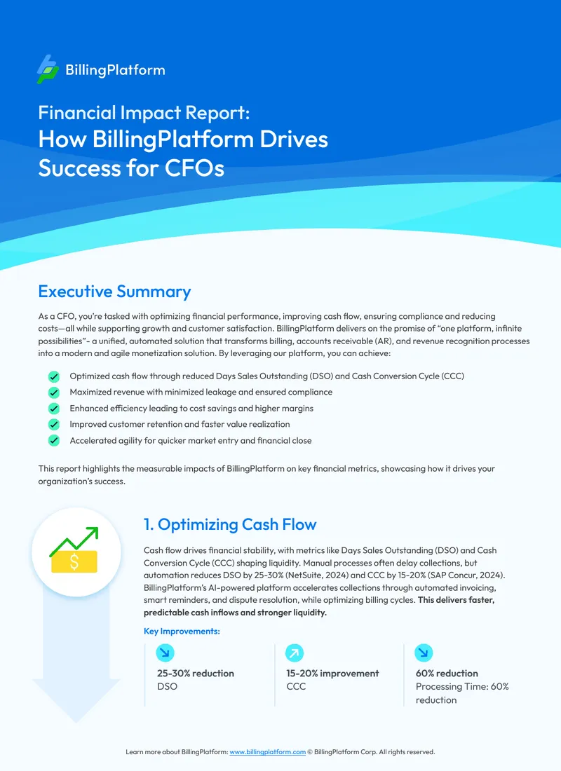 Financial Impact Report on BillingPlatform for CFOs