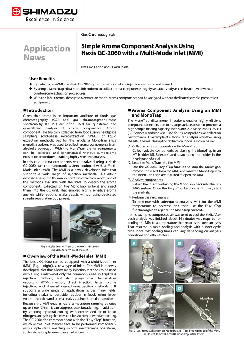 Aroma Component Analysis Using Nexis GC-2060