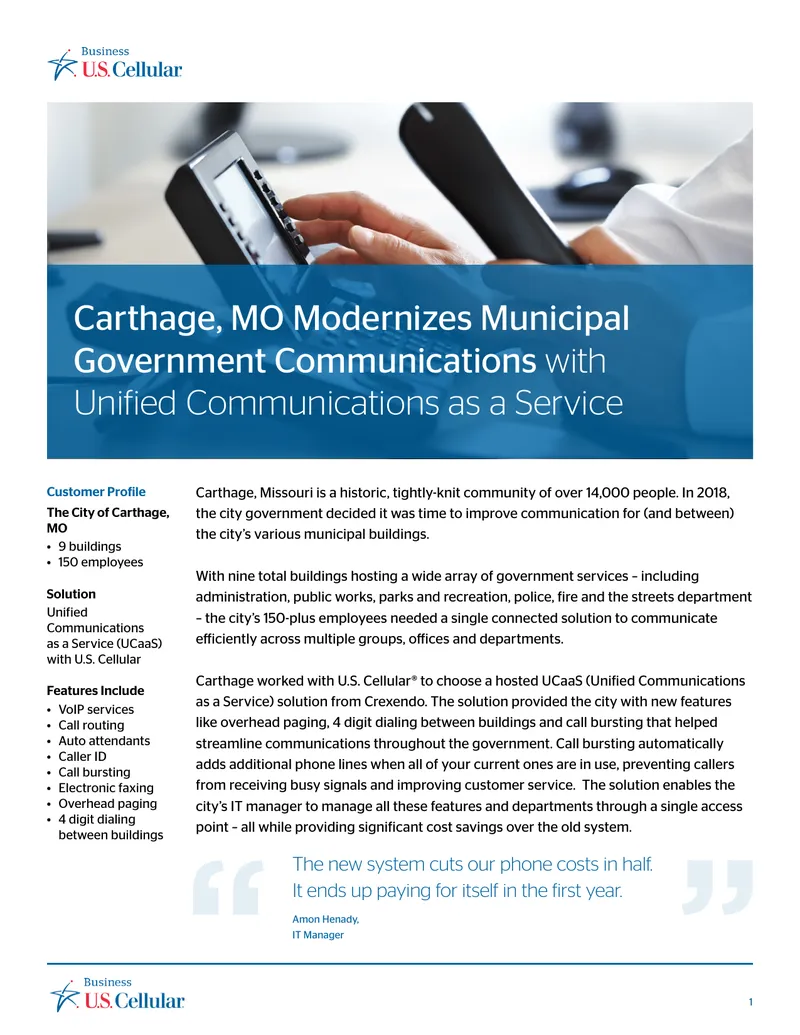 Carthage, Missouri Municipal Communication Upgrade