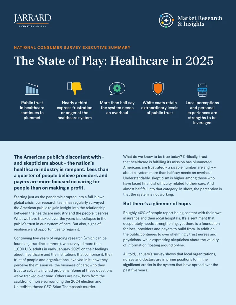National Consumer Survey on Healthcare Trust in 2025