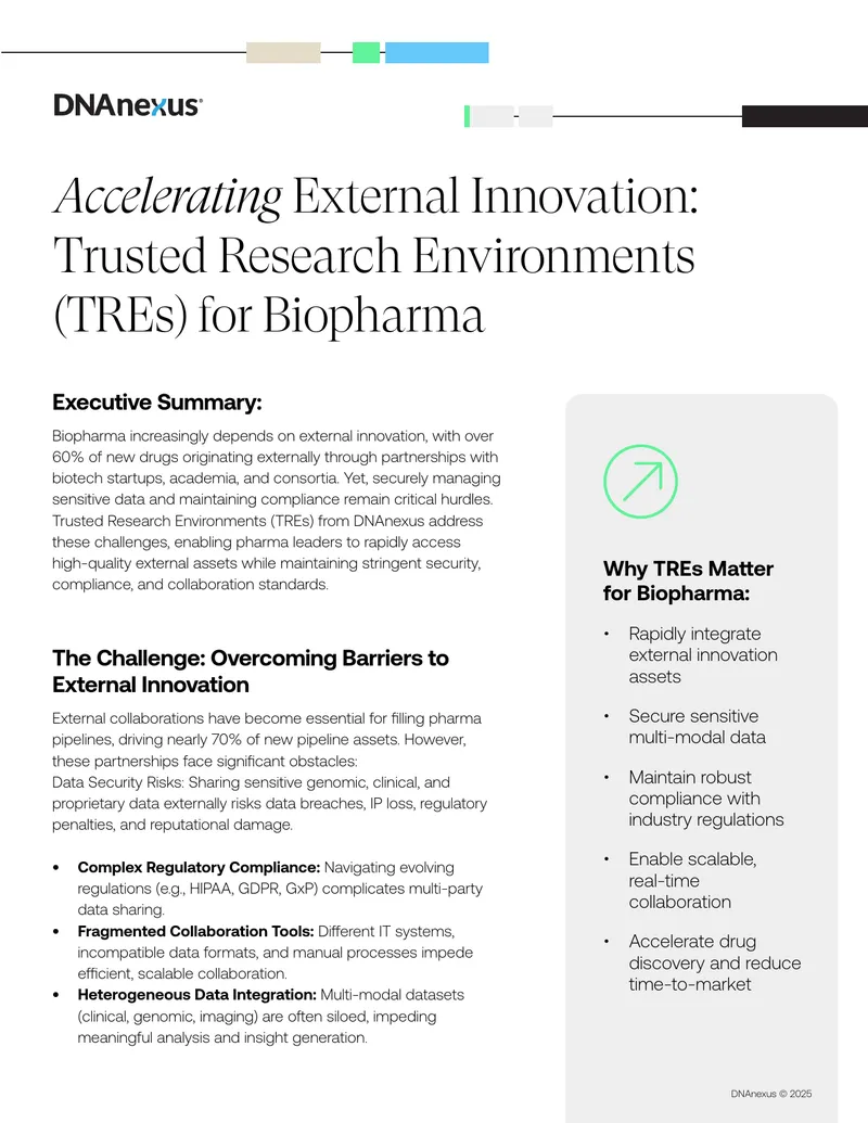 Trusted Research Environments for Biopharma Innovation