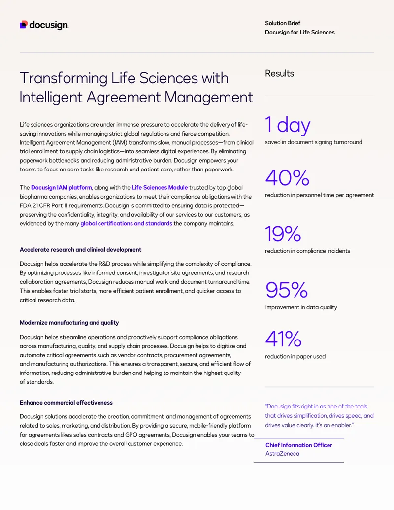 Docusign Solutions for Life Sciences Organizations